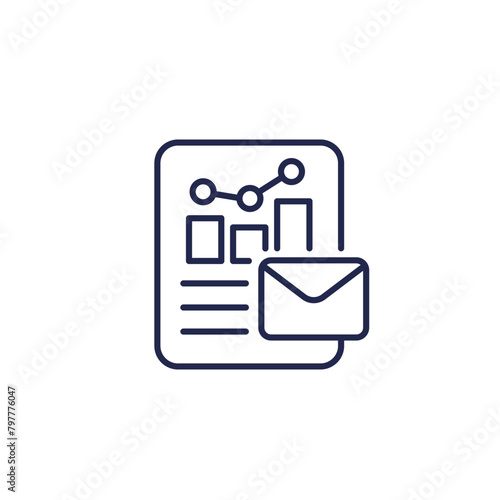 email marketing metrics line icon
