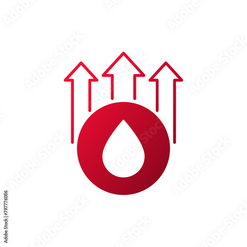 high cholesterol icon on white, vector