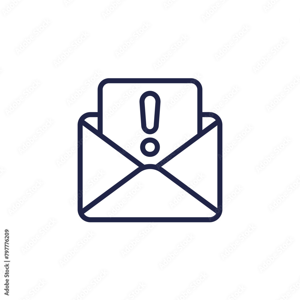 spam icon with an email, line vector spam icon with an email, line vector