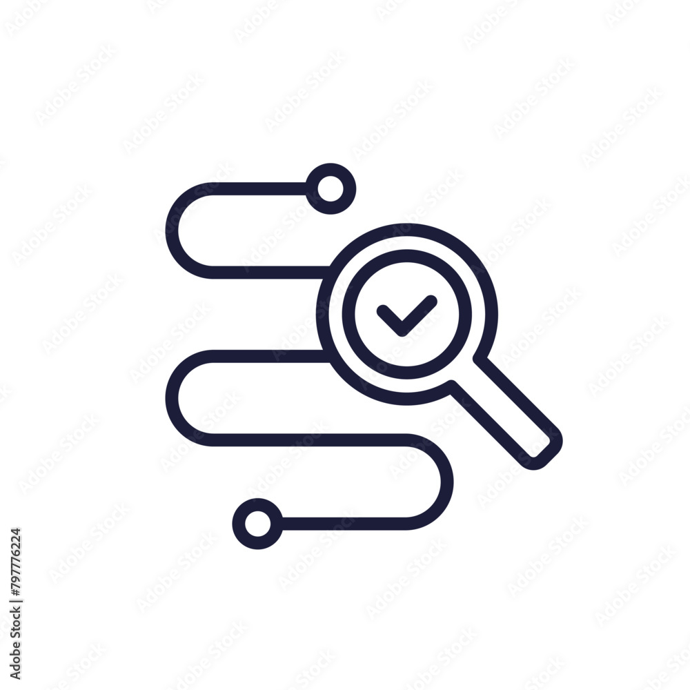Traceability line icon on white Traceability line icon on white