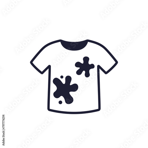 stains on shirt icon, pictogram on white