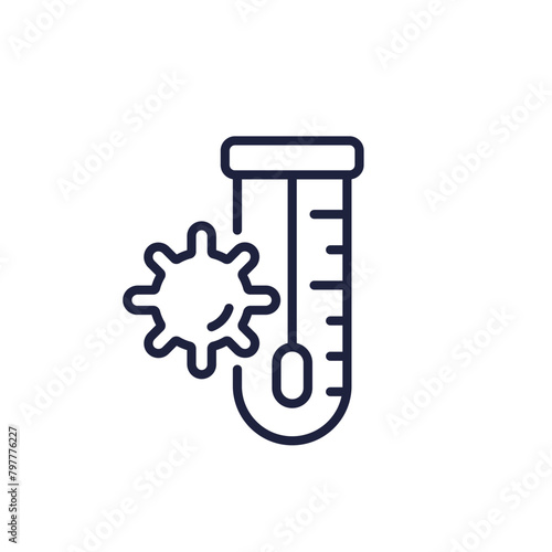 swab test, pcr line icon