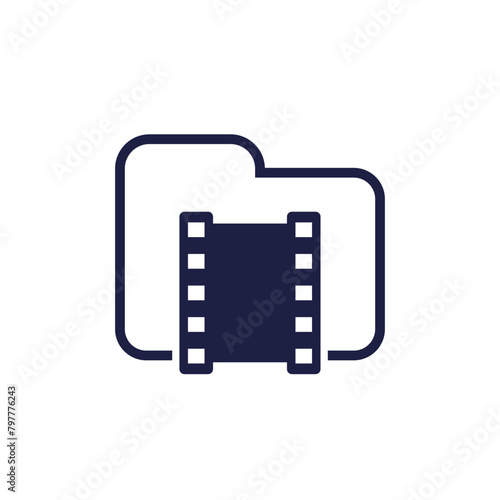 video folder icon, vector pictogram