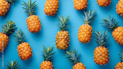 pattern of pineapple on blue background