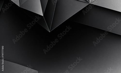 Black white dark gray abstract background. Geometric pattern shape. Line triangle polygon angle. Gradient. Template. Presentation