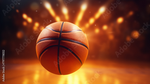 basketball ball with lights On the basketball court