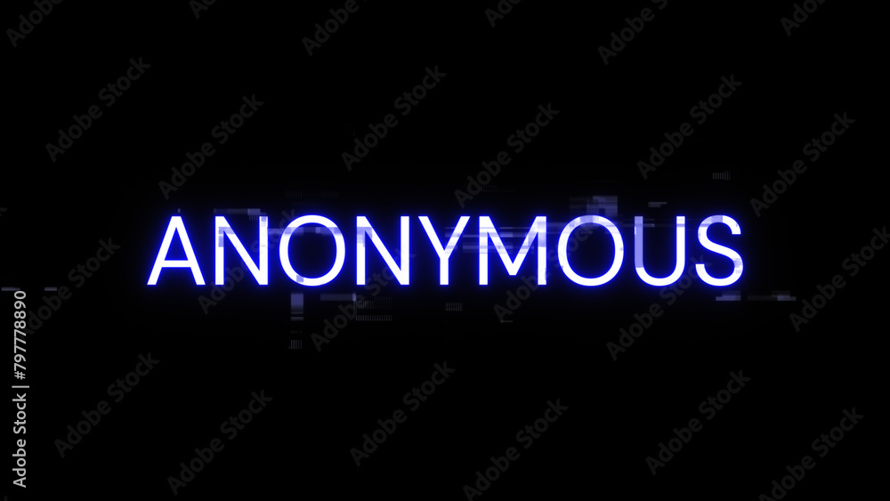 Fototapeta premium 3D rendering anonymous text with screen effects of technological glitches