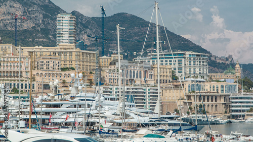 Monte Carlo city aerial panorama timelapse. photo