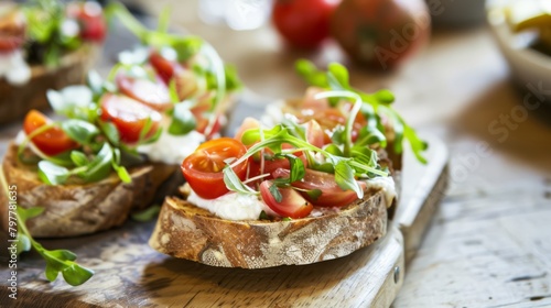 French cuisine promotional shot of a tartine, generated with AI photo