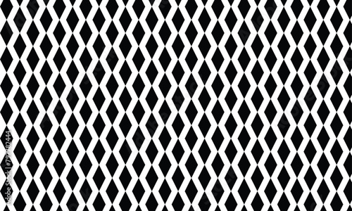 Diamond rhombus check pattern seamless template black and white. abstract background. vector illustration © Tanjil Arafat