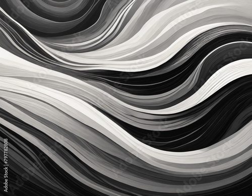 horizontal colorful abstract wave background with black and white colors