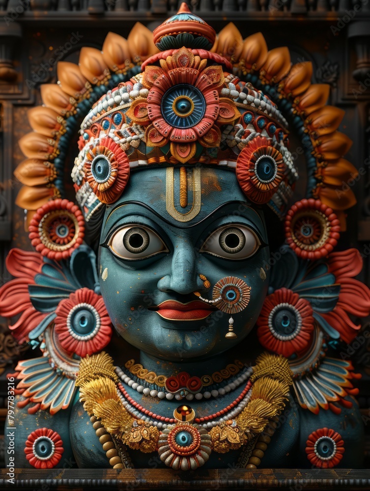 Joyous Rath Yatra Celebration: Lord Jagannath and Mandala Black Background Banner Joyous Rath Yatra Celebration: Lord Jagannath and Mandala Black Background Banner