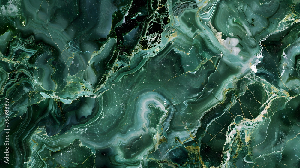 Obraz premium Green emerald marble texture background with high resolution, top view of natural tiles stone floor in luxury seamless glitter pattern for interior decoration.
