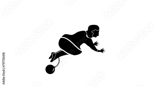 Human trafficking, black isolated silhouette