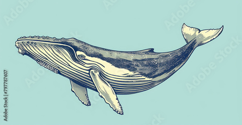 Blue whale simple illustration