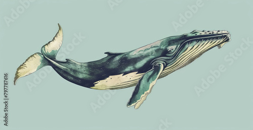 Blue whale simple illustration photo