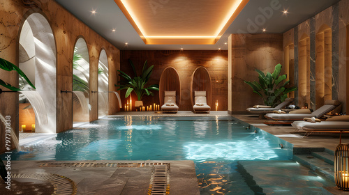 Tranquil Oasis: Luxurious Indoor Pool Retreat © Dustin