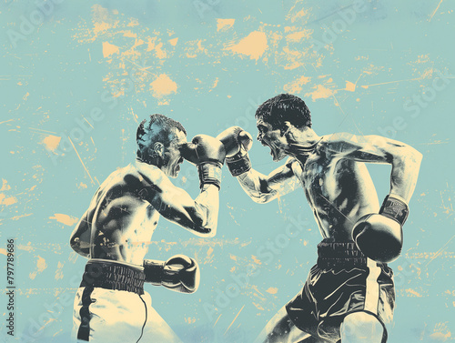 Fighting Boxer illustration  photo