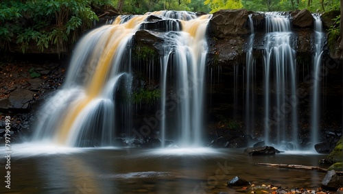 A waterfall transforming into a cascading tapestry of colors  each drop a stroke of brilliance ai_generated