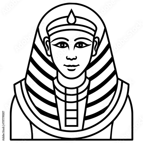 Abstract Osiris figure with cleopatra headdress - vector design - vector art - premium vector - latest vector design and illustration