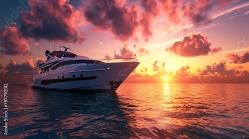 Luxury vacation on a yacht ship with serene sea views © Khoirul