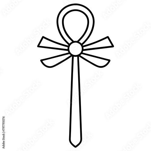Ankh symbol with Osiris staff - vector design - vector art - premium vector - latest vector design and illustration