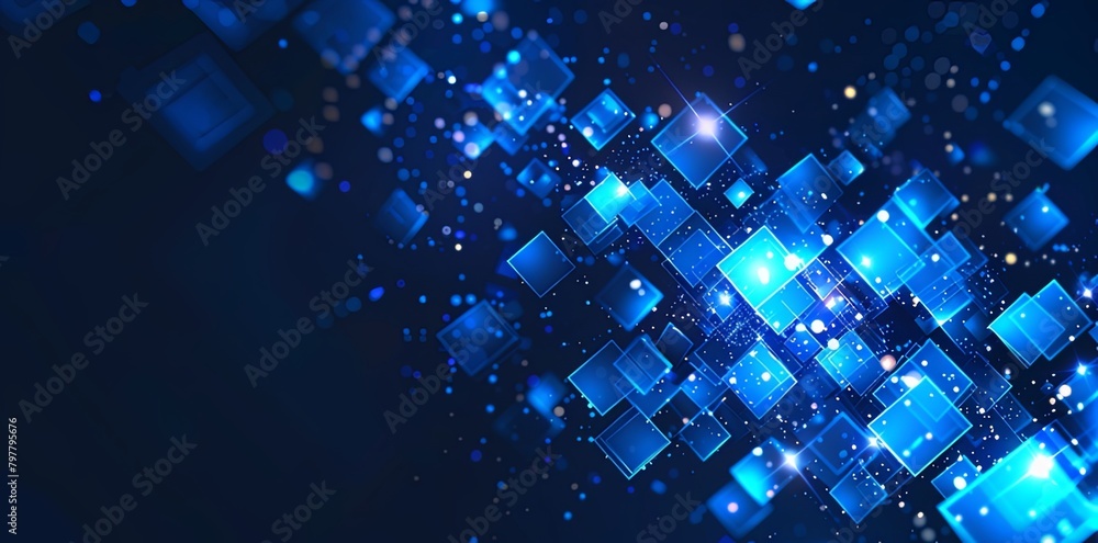 Luminous Cyber Cubes: Abstract Digital Tech Concept Luminous Cyber Cubes: Abstract Digital Tech Concept