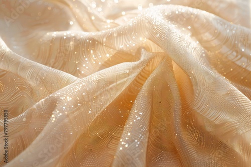 Luxurious Vintage Gold Wedding Dress Texture with Subtle Sparkle, Soft Focus Dreamy Atmosphere