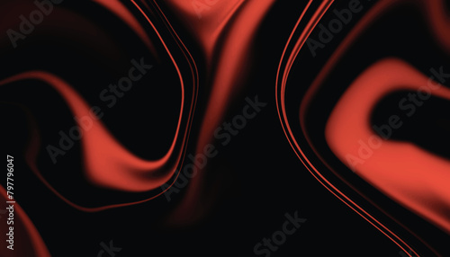 Abstract liquid background. Fluid background. Red and black background.