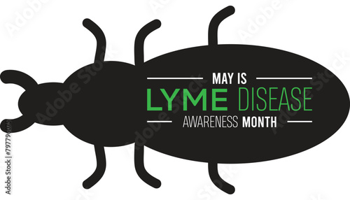 Lyme Disease Awareness Month observed every year in May. Template for background, banner, card, poster with text inscription.