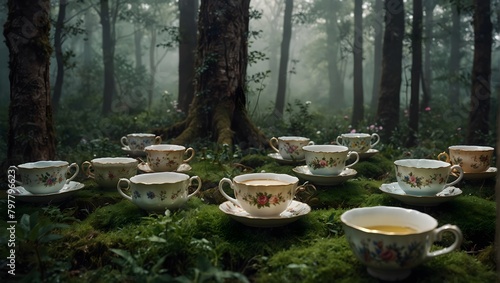 A world where teacups grow legs and waltz through enchanted forests ai_generated