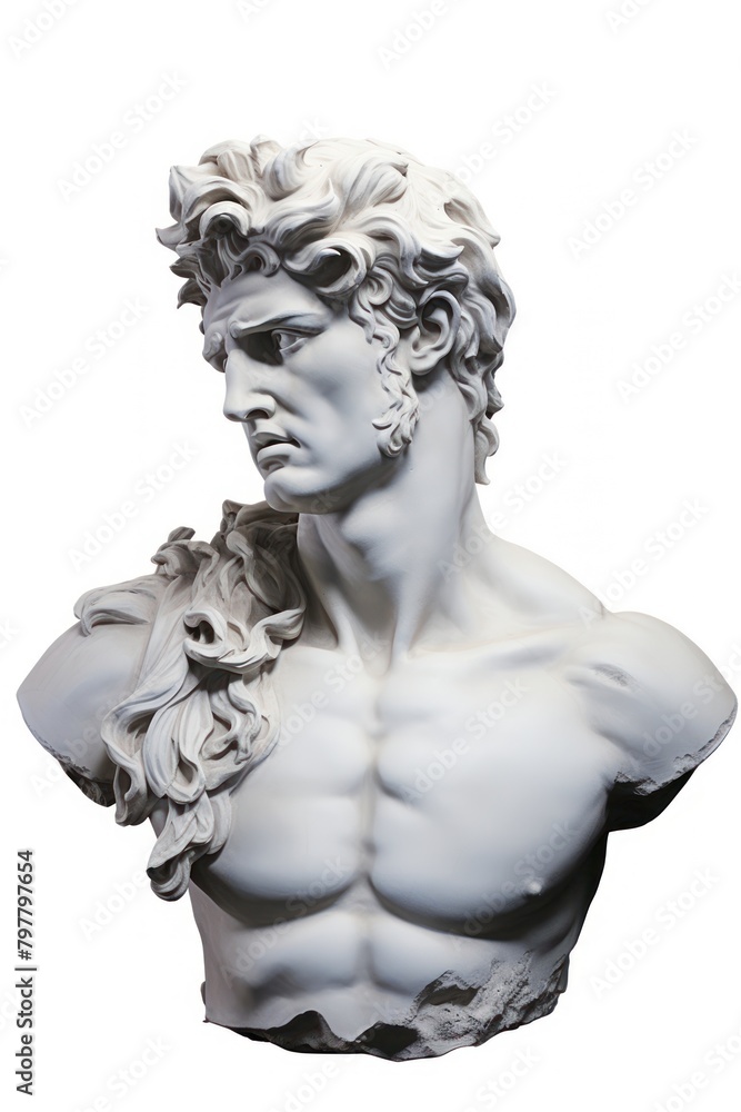 Obraz premium Greek sculpture painting statue art white background.