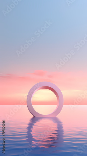 Metal rings floating on the sea