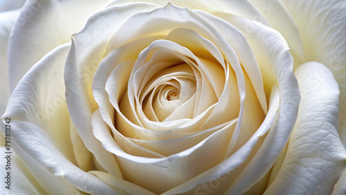 Soft White Rose Close-Up in Nature s Beauty