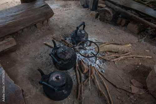 The traditional way of making coffee and boiling water.