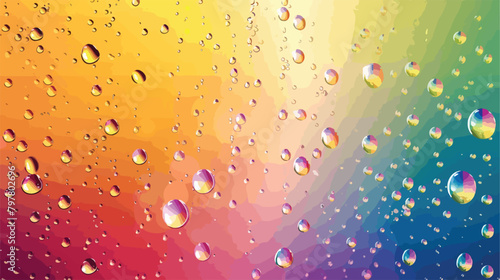 Drops of water on color background Vector illustration