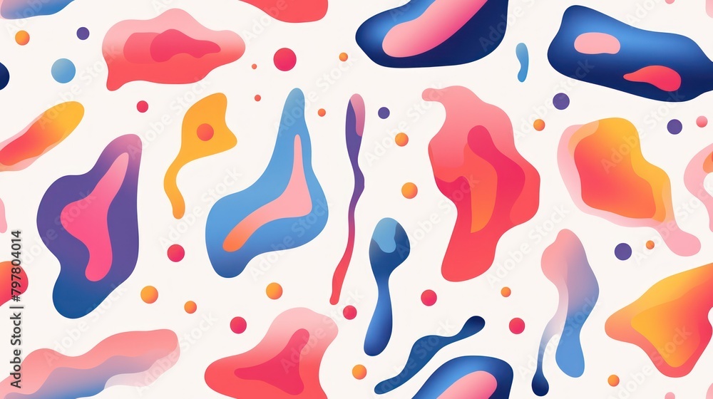 Abstract blotch shape. Liquid shape elements Fluid dynamical colored Gradient seamless pattern Abstract blotch shape. Liquid shape elements Fluid dynamical colored Gradient seamless pattern