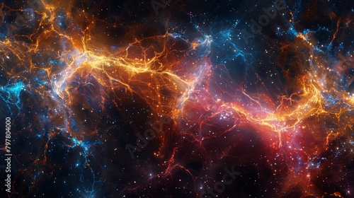Electrifying cosmic energy fields with dynamic interstellar connections in space. Abstract Technology Background