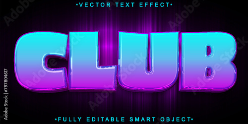Shiny Night Club Vector Fully Editable Smart Object Text Effect