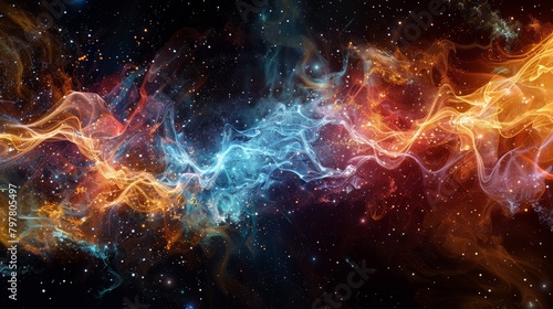 Electrifying cosmic energy fields with dynamic interstellar connections in space.  Abstract Technology Background