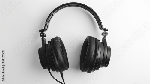 A pair of headphones with a cord attached to them photo