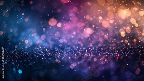 Mesmerizing bokeh effect with a blend of warm and cool tones in a dreamy gradient. Abstract Technology Background