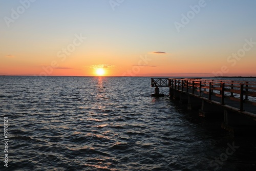 Pier in the setting sun