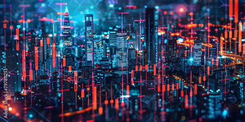 Futuristic Technology Cityscape Smart City Innovation, City Lights of Tomorrow
