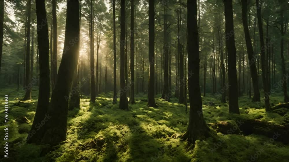 Morning in the woods with Big scary trees 4k HDR Morning in the woods with Big scary trees 4k HDR