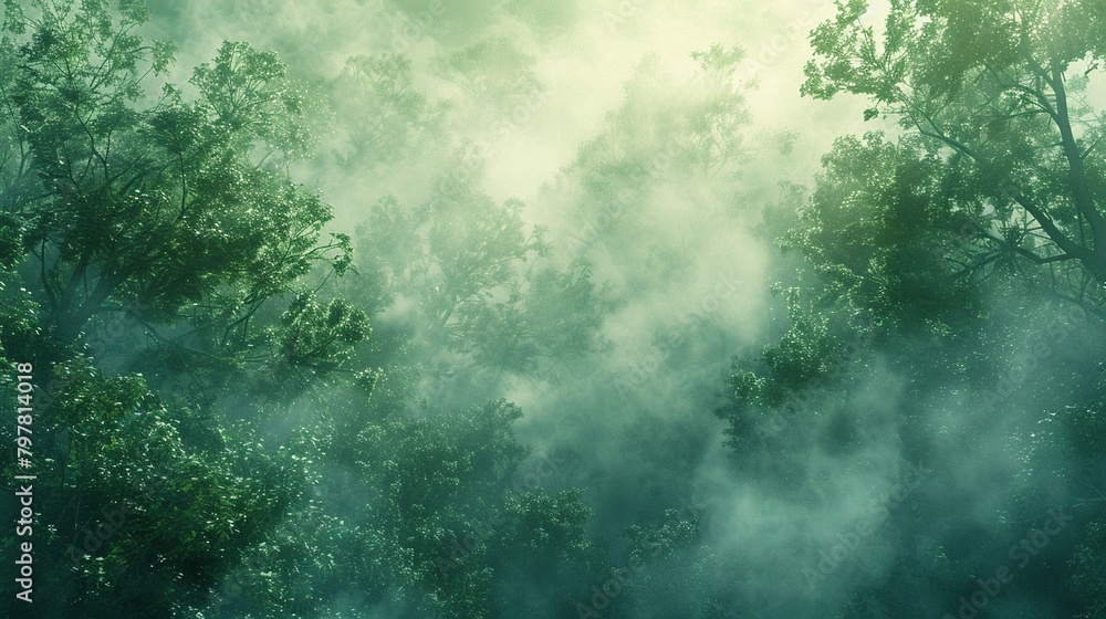 Forest in morning mist, overhead ethereal textures , high resolution Forest in morning mist, overhead ethereal textures , high resolution