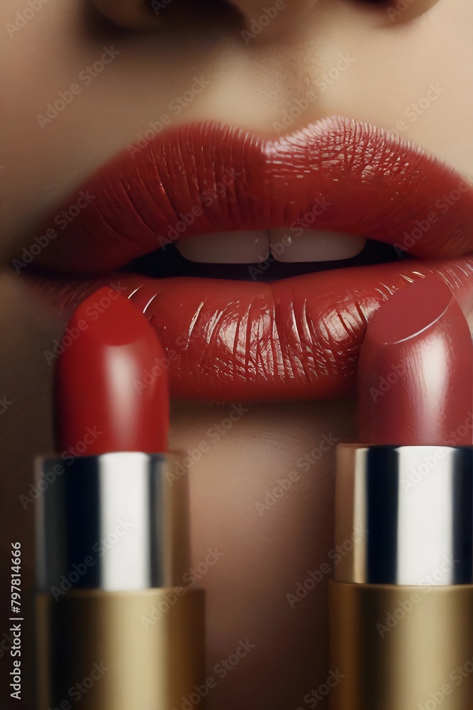 Obraz premium lips and lipstick