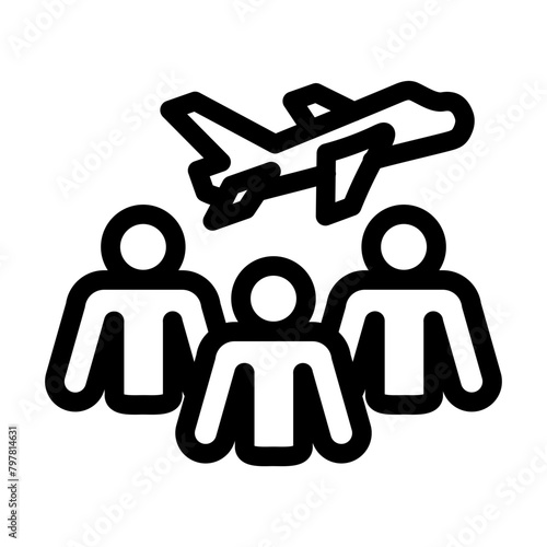 Group Travel Vector Line Icon Design