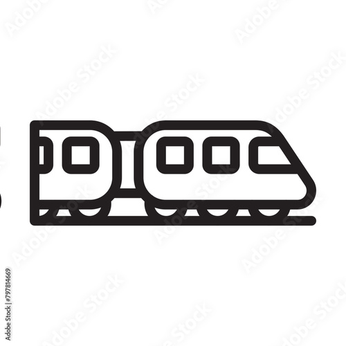 Train Travel Vector Line Icon Design