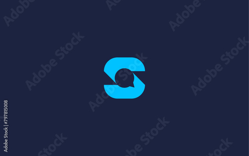 letter s with chat logo icon design vector design template inspiration